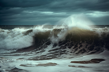 海风呼啸的海面图片