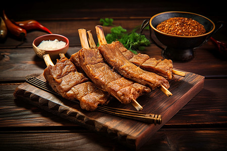 蒙古菜烤羊排图片