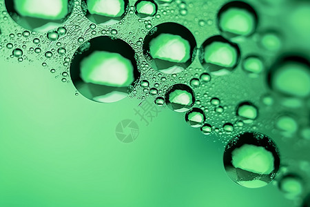 散焦的绿色气泡背景图片