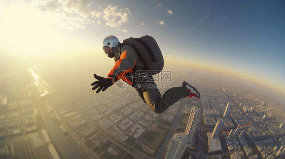 跳伞运动员跳出飞机图片