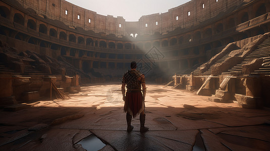 游戏场景下的古罗马角斗士图片