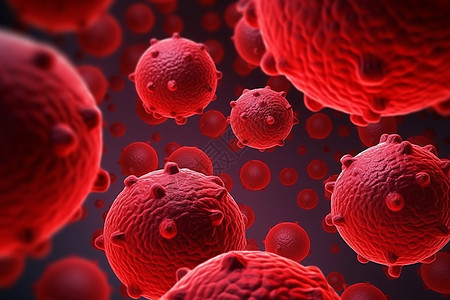 生物体内的红色病毒细胞图片
