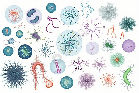 生物病毒细胞的插图图片