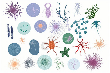 病毒细菌卡通插图图片