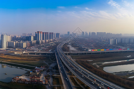 城市的车流量背景图片