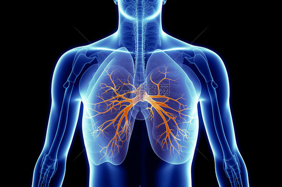 人体肺的前视图图片
