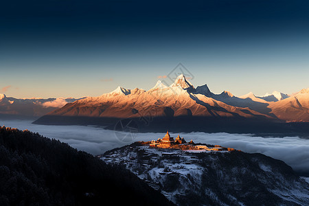 日照金山美景图片