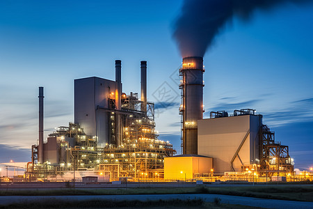 工业烟囱工厂二氧化碳的排放背景