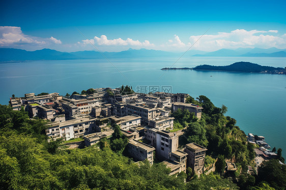 岛屿上的建筑物图片