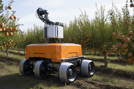 机器人辅助果园采摘水果图片