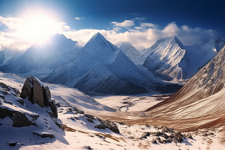 峻峭雪山美景图片