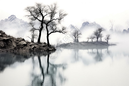 水墨山水画背景图片