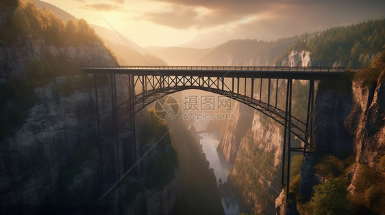 跨越峡谷的桥梁图片
