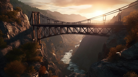 建造跨越峡谷的桥梁背景图片