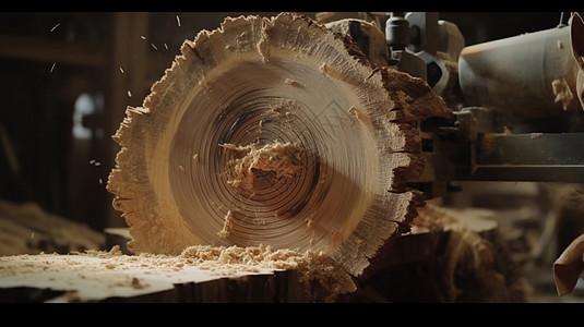 切割的原木木屑图片