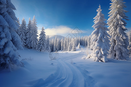 雪森林洁白的雪地背景