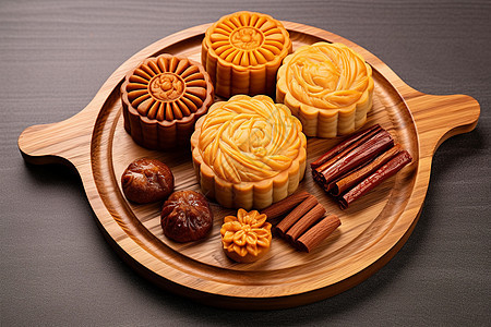 中秋节传统喜庆小吃糕点图片