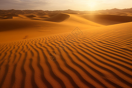 日落沙漠沙丘图片