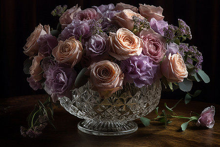 淡粉色和淡紫色玫瑰图片