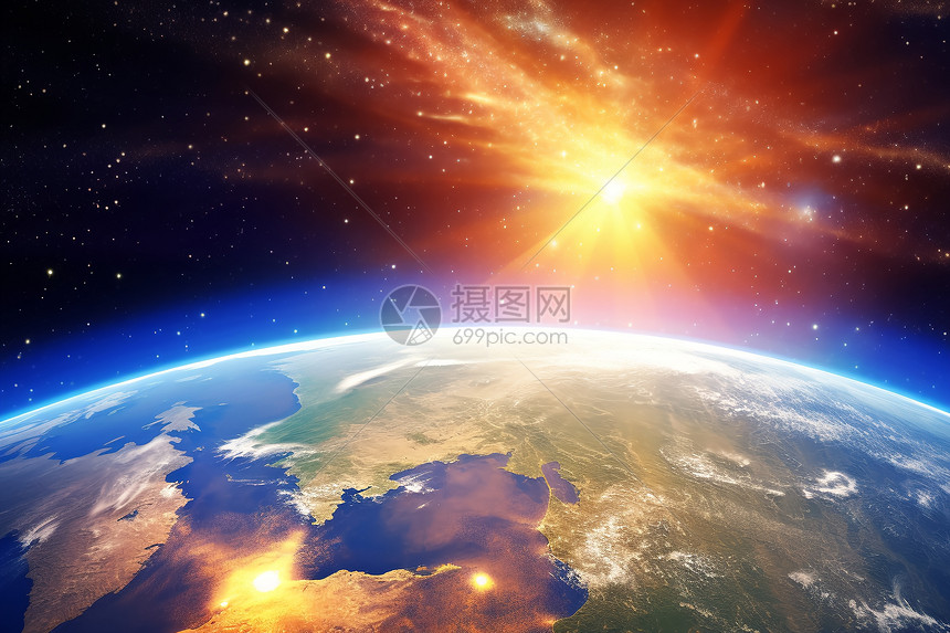 宇宙里的星体图片