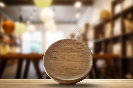 木制装饰圆盘摆件背景图片