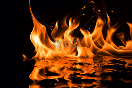 燃烧的橙色火焰图片