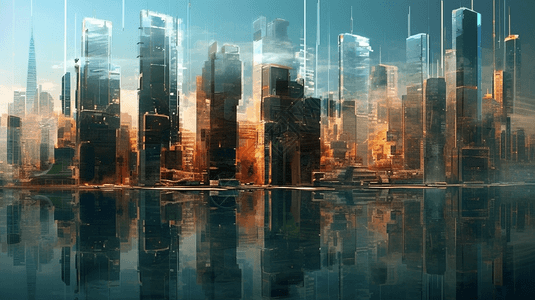 科技智慧城市影像背景图片