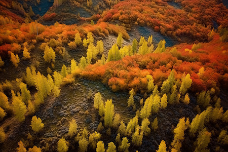 秋季美景航拍背景图片