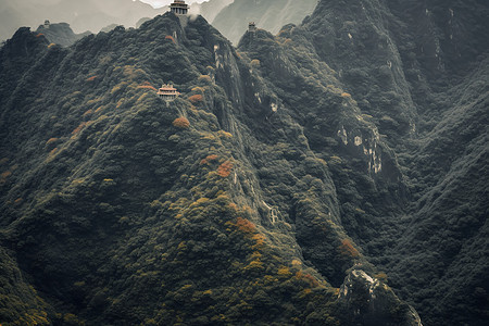 山顶的建筑物图片