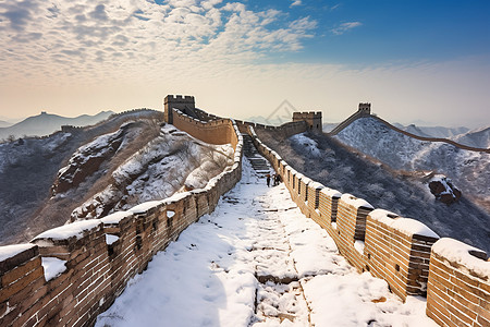 下过雪的文明古迹背景图片