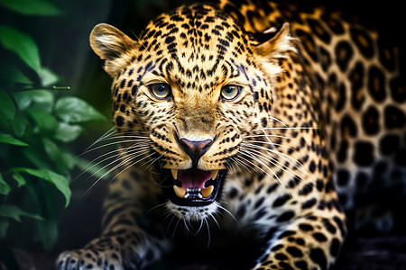 丛林里凶猛的动物豹子图片