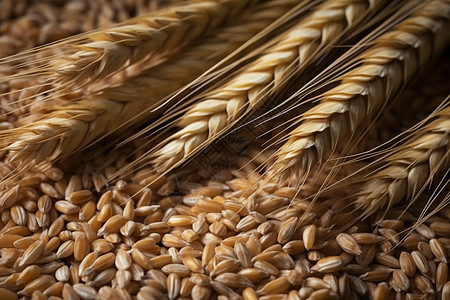 小麦和小麦种子图片