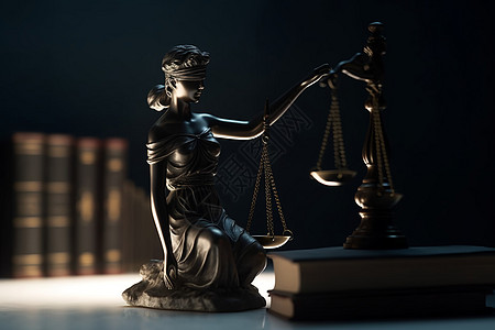 桌子上代表法律和正义的工艺品图片