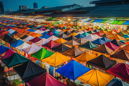 五颜六色的夜市帐篷图片