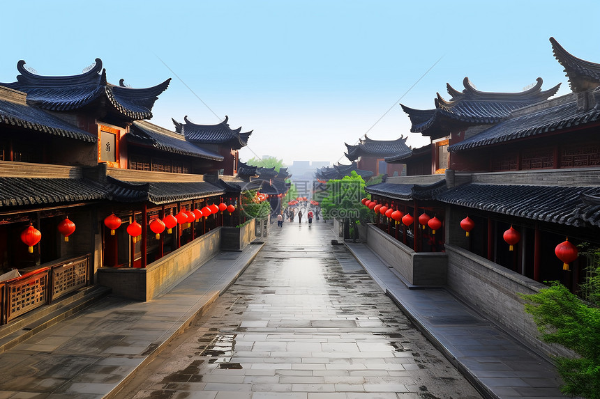 旅游城市古代阁楼建筑高清图片下载-正版图片600197377-摄图网