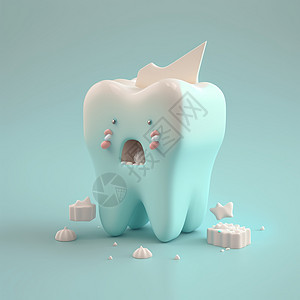 牙齿3d插图背景图片