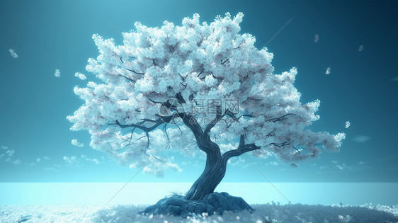 盛开的梦幻樱花树图片