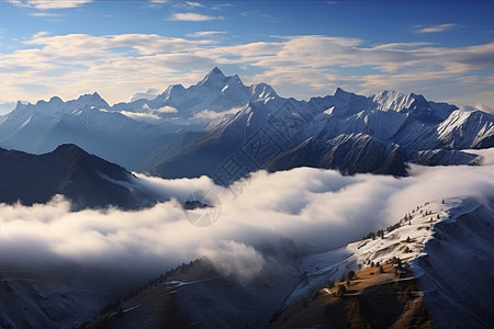 山顶云海景色图片