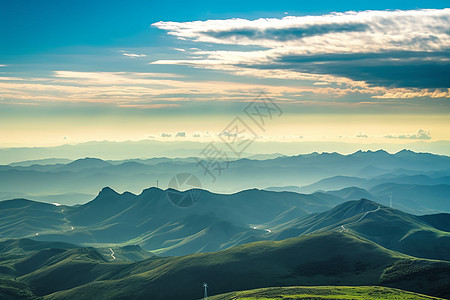 多云天空山脉旅行风景图片