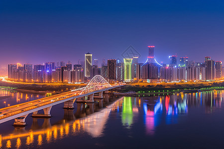 城市跨江大桥夜景图片