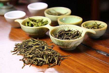 中式茶道毛尖包装茶高清图片
