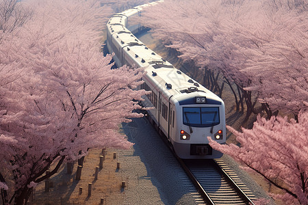开往春天的火车背景图片