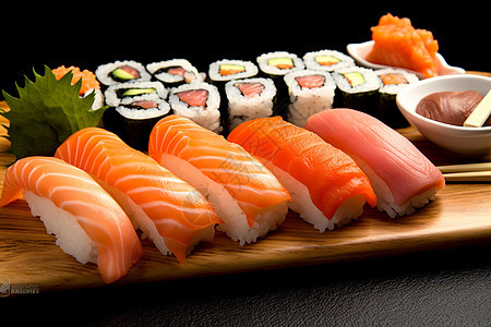 美味的日式寿司图片