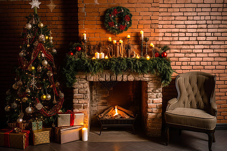 圣诞节室内家居装饰背景图片