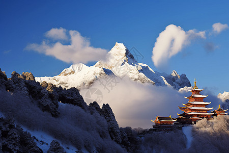 香格里拉梅里雪山的景观背景