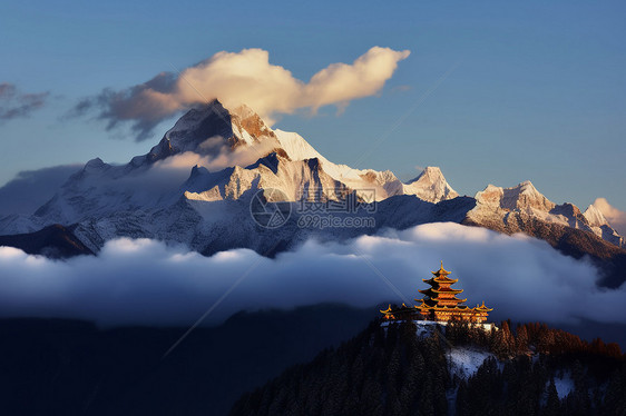 梅里雪山的自然景观图片