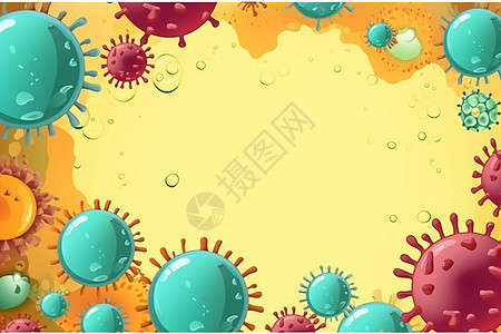 细菌病毒背景框架模板背景图片