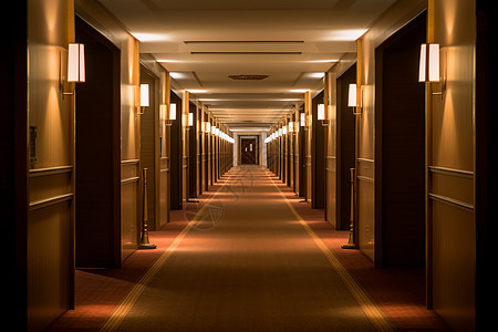 昏暗的酒店走廊图片