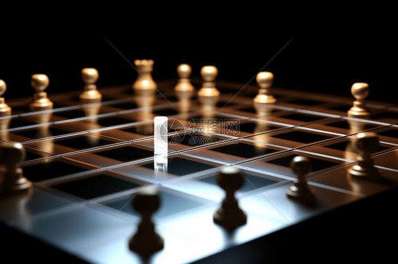 正在比赛中的象棋棋盘图片