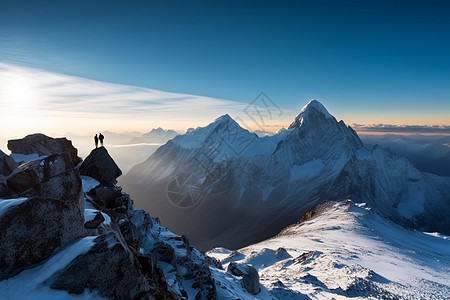 雪山的自然景观图片